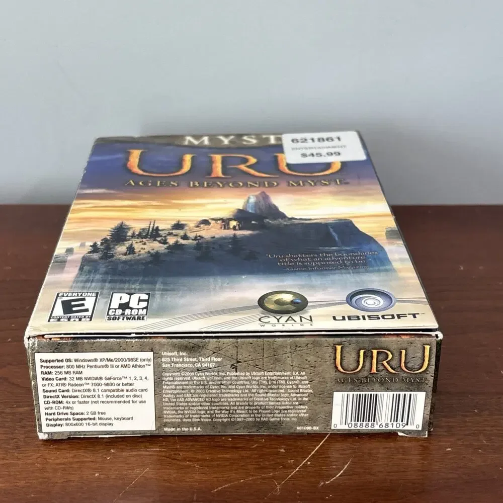 Uru: Ages Beyond Myst (PC, 2003) BRAND NEW FACTORY SEALED BIG BOX